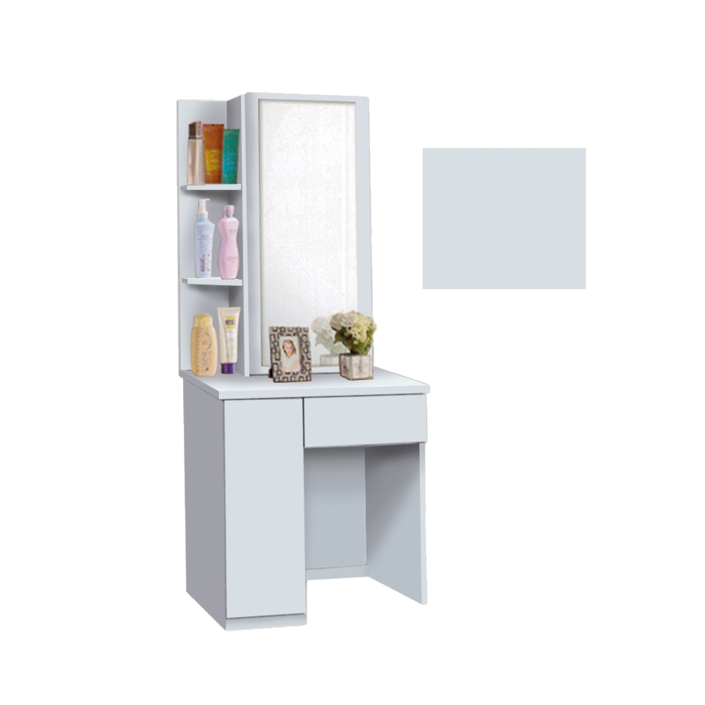 Minna Series Dressing Table With Mirror In Walnut And White Wash(Model K)