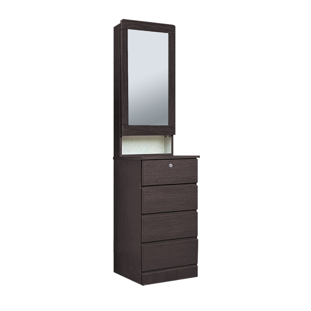Minna Series Dressing Table With Mirror In Walnut And White Wash Model F
