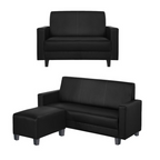 Dorcas 2/3 Seater Fabric/ Leather Sofa Set With Ottoman w/ Pet-Friendly Option