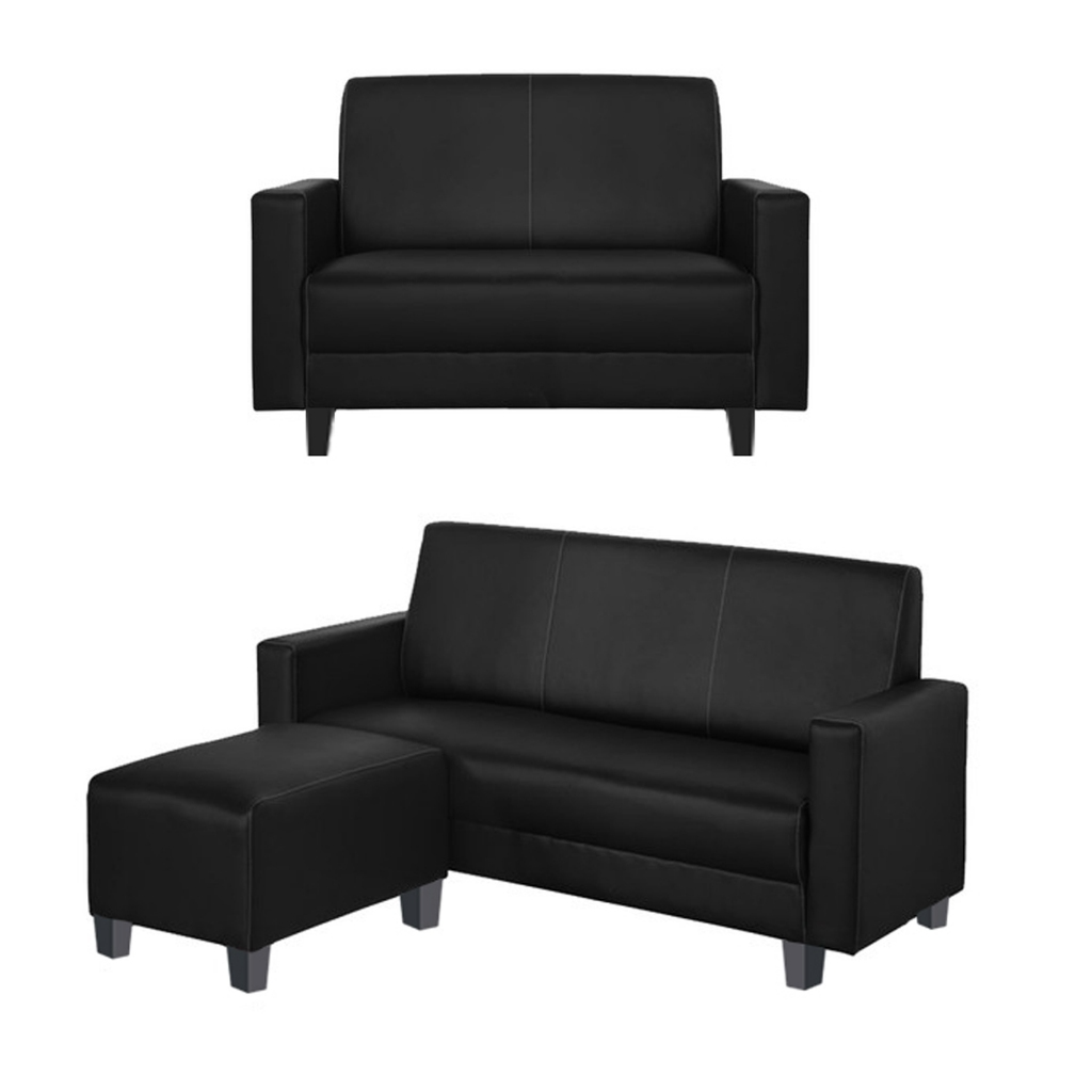 Dorcas 2/3 Seater Fabric/ Leather Sofa Set With Ottoman w/ Pet-Friendly Option