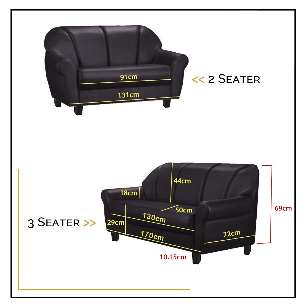 Viola 2/3 Seater Leather Sofa In 6 Colours