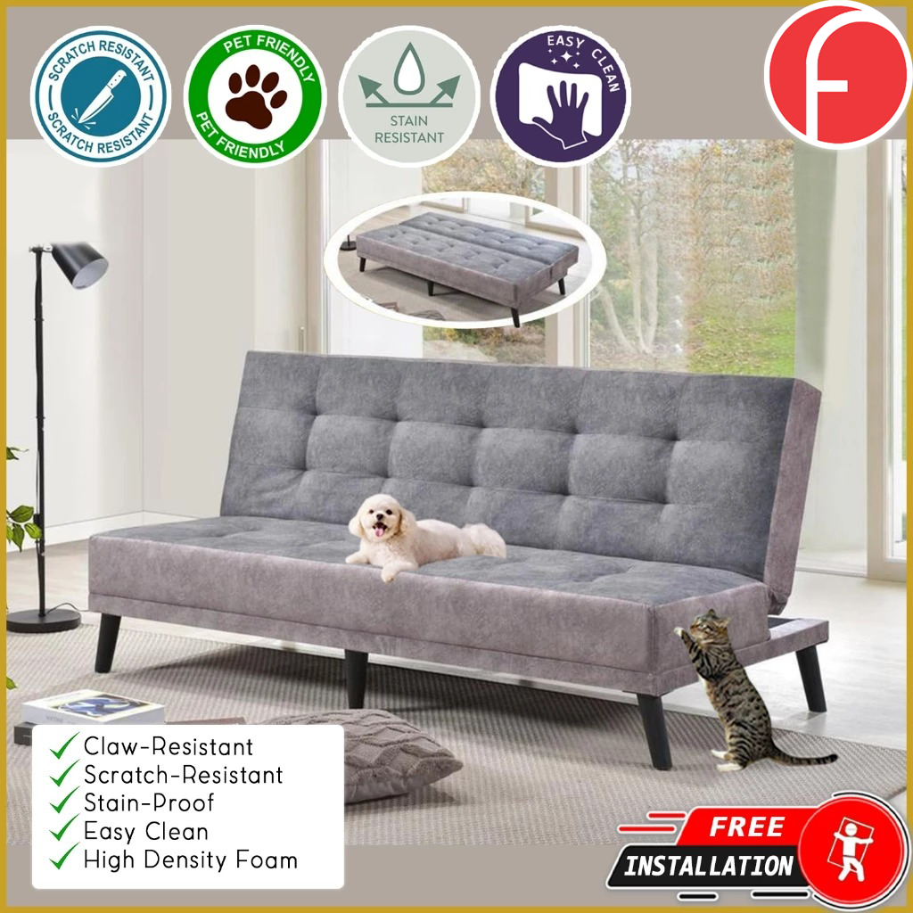 Poldo Sofa Bed High Density Foam Cushion in 50 Colour - w/ PetFriendly Fabric Option
