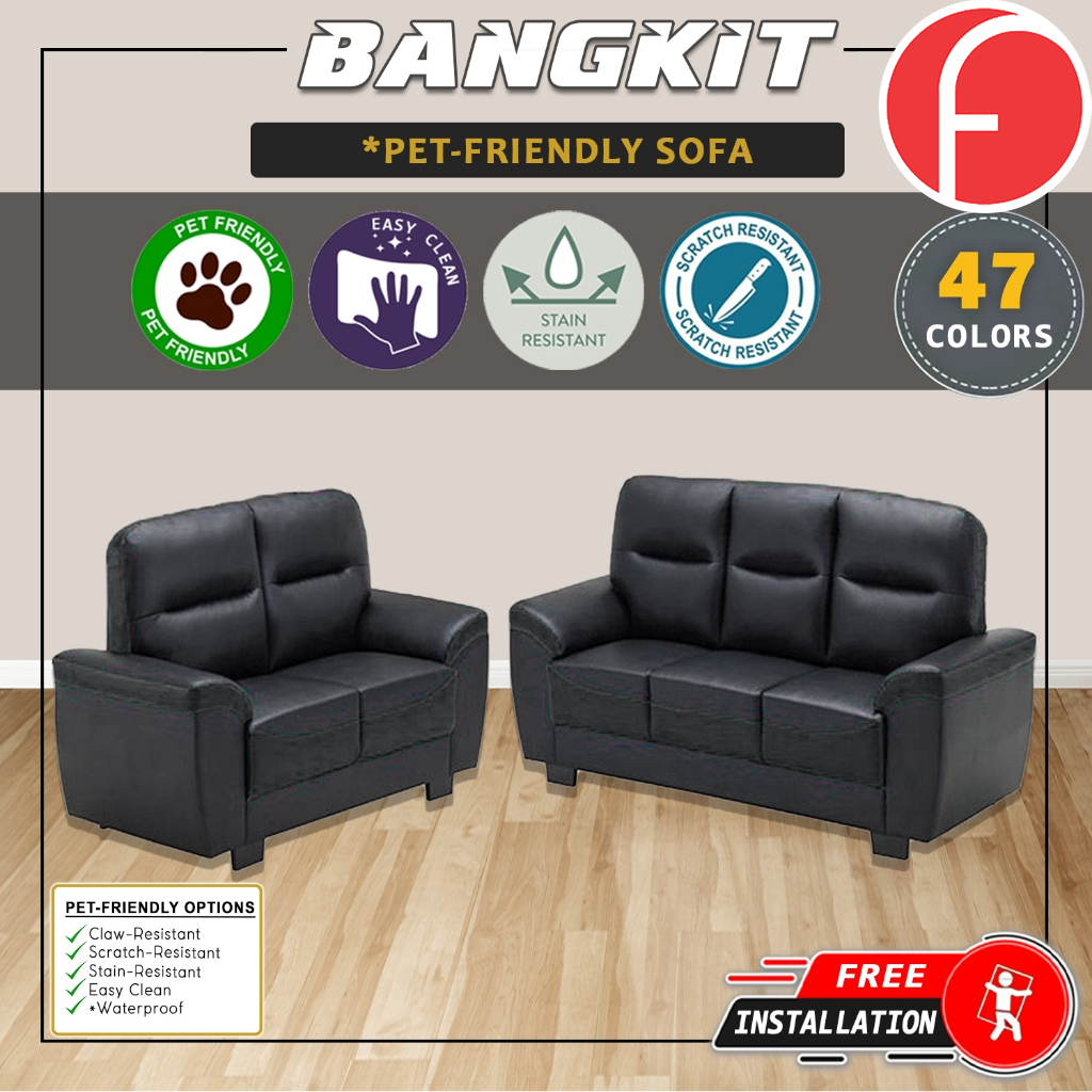 Bangkit Sofa Set 2/3-Seater in 47 Colour -w/ PetFriendly Fabric/Faux Leather Options