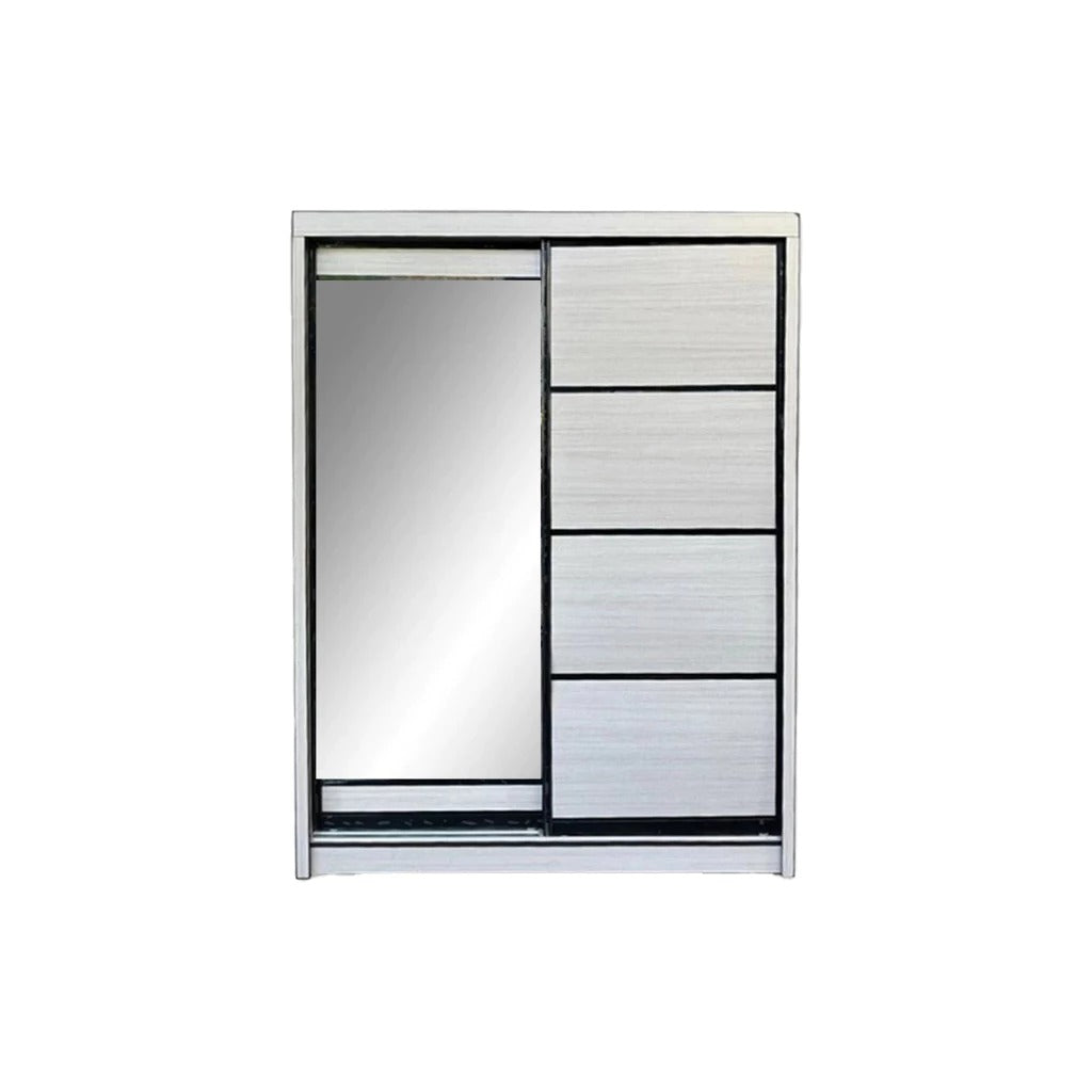 Hans Series 4FT/5FT 2-Door Sliding Door Wardrobe in White Wash or Dark Grey