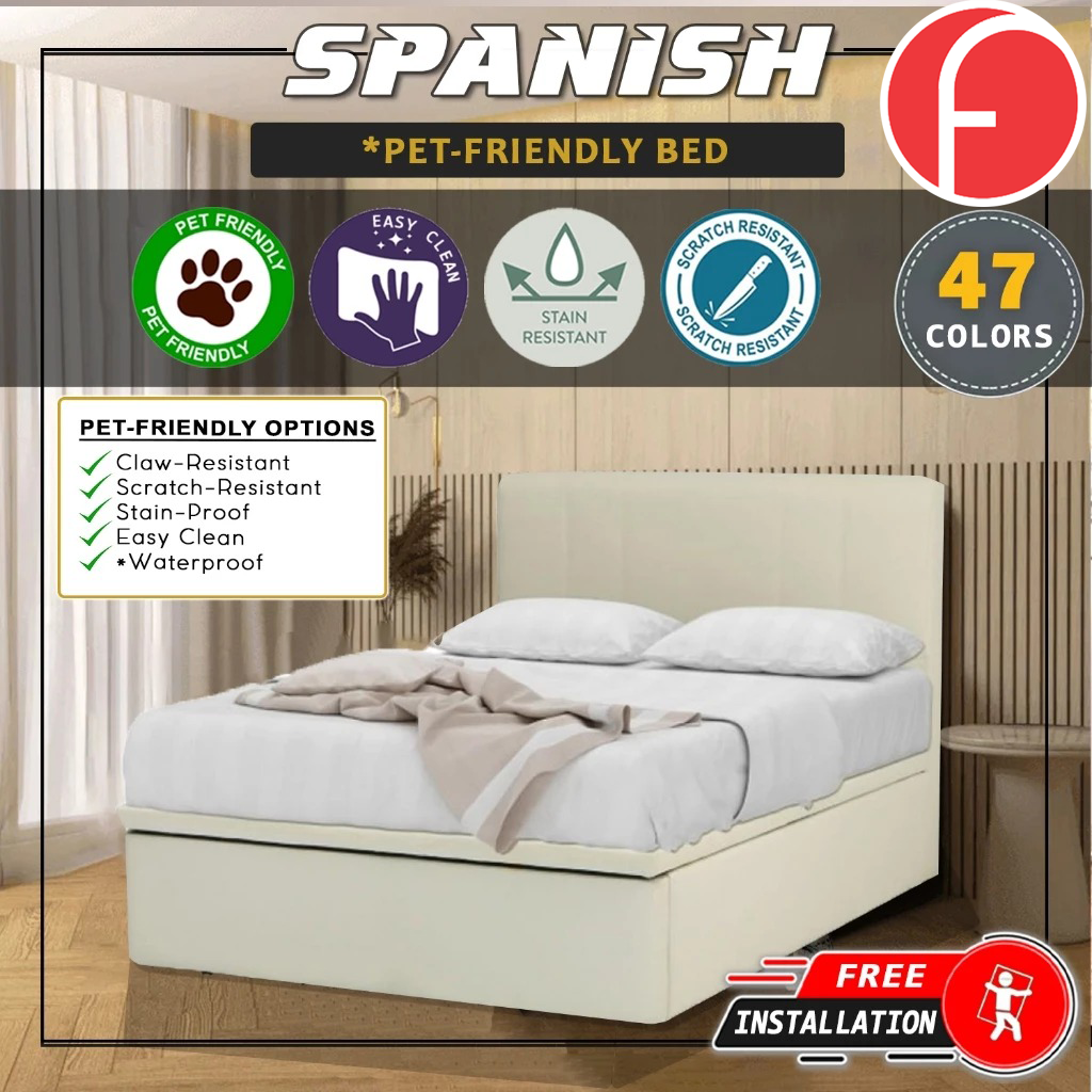 Spanish 14"/16"/18" SBD Storage Bed PetFriendly Scratch-resist w/ Mattress - All Size