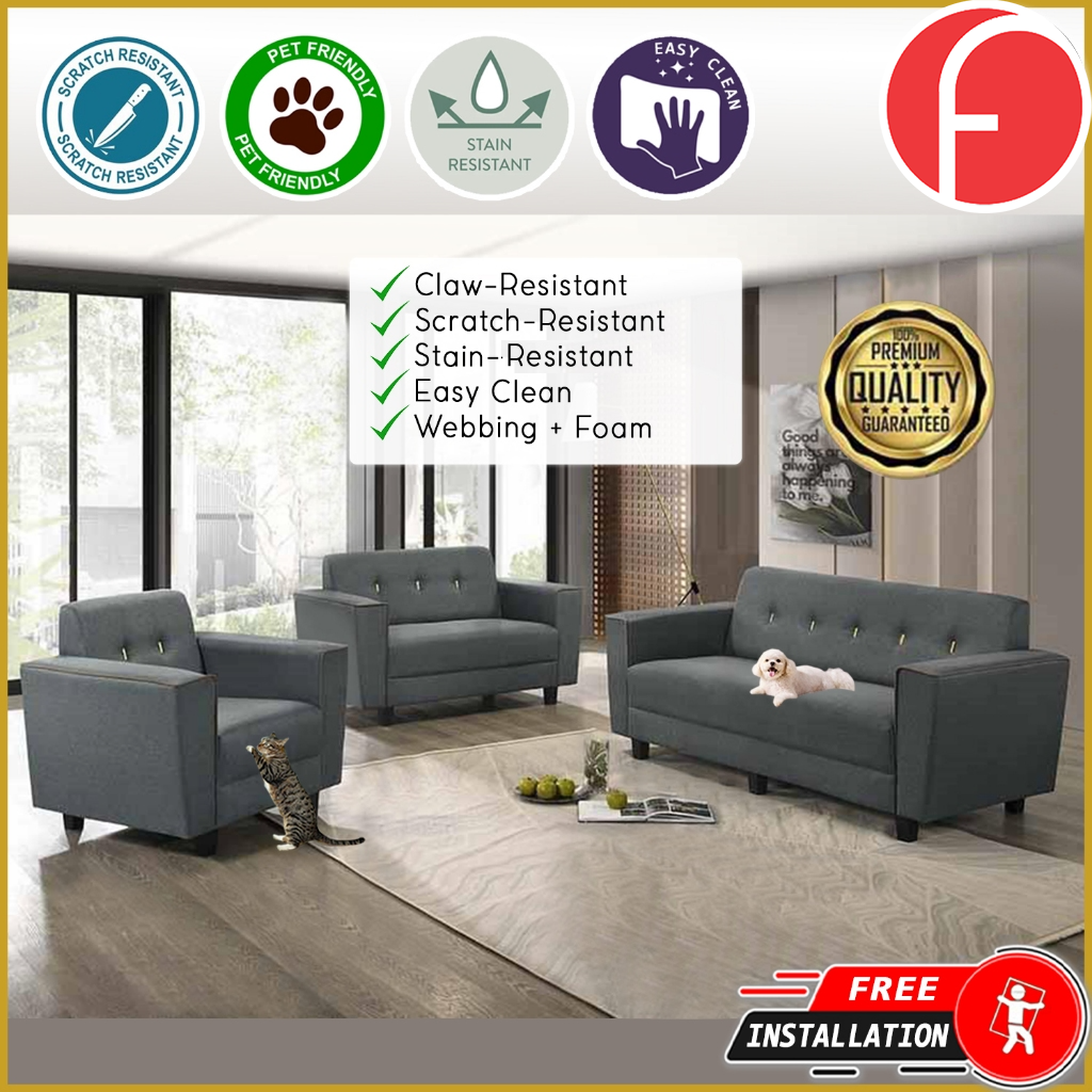 Niana 1/2/3-Seater Sofa Webbing with High Density Foam - w/ PetFriendly Option