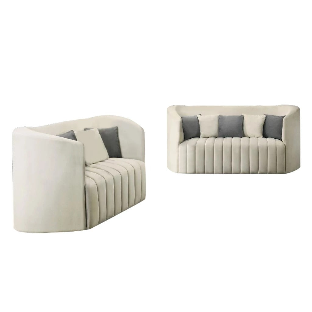 Marvin 2-Seater + 3-Seater Sofa Zigzag Spring in Scratch Resistant Fabric