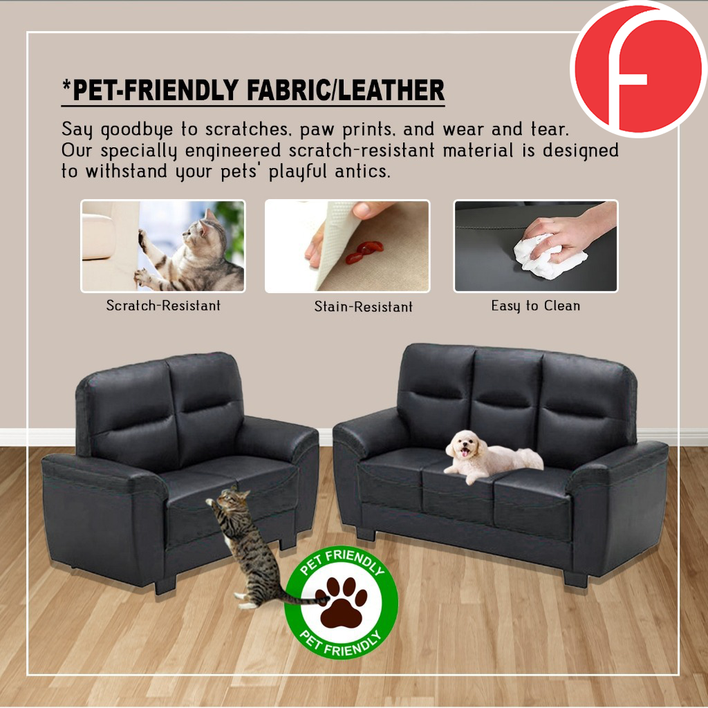 Bangkit Sofa Set 2/3-Seater in 47 Colour -w/ PetFriendly Fabric/Faux Leather Options