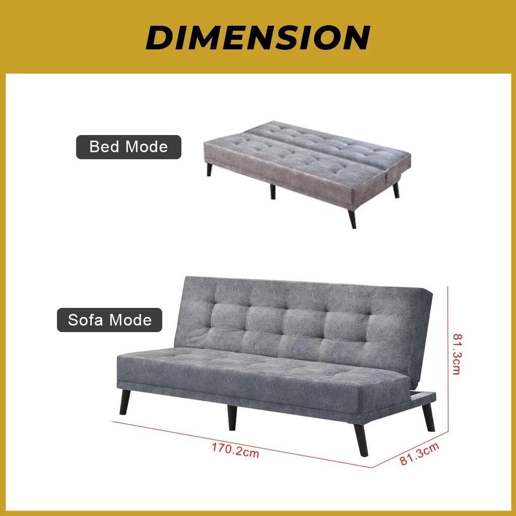 Poldo Sofa Bed High Density Foam Cushion in 50 Colour - w/ PetFriendly Fabric Option