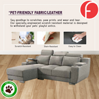 Kiaan Sofa Armrest Storage + Cup Holders 3/4L Shape Sofa Set w/ Pet-Friendly Option