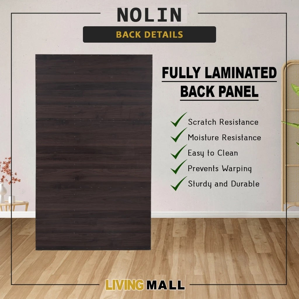 Nolin Modern 2 Door Hanging Wardrobe + 3 Layer Drawer Laminated Back Panel