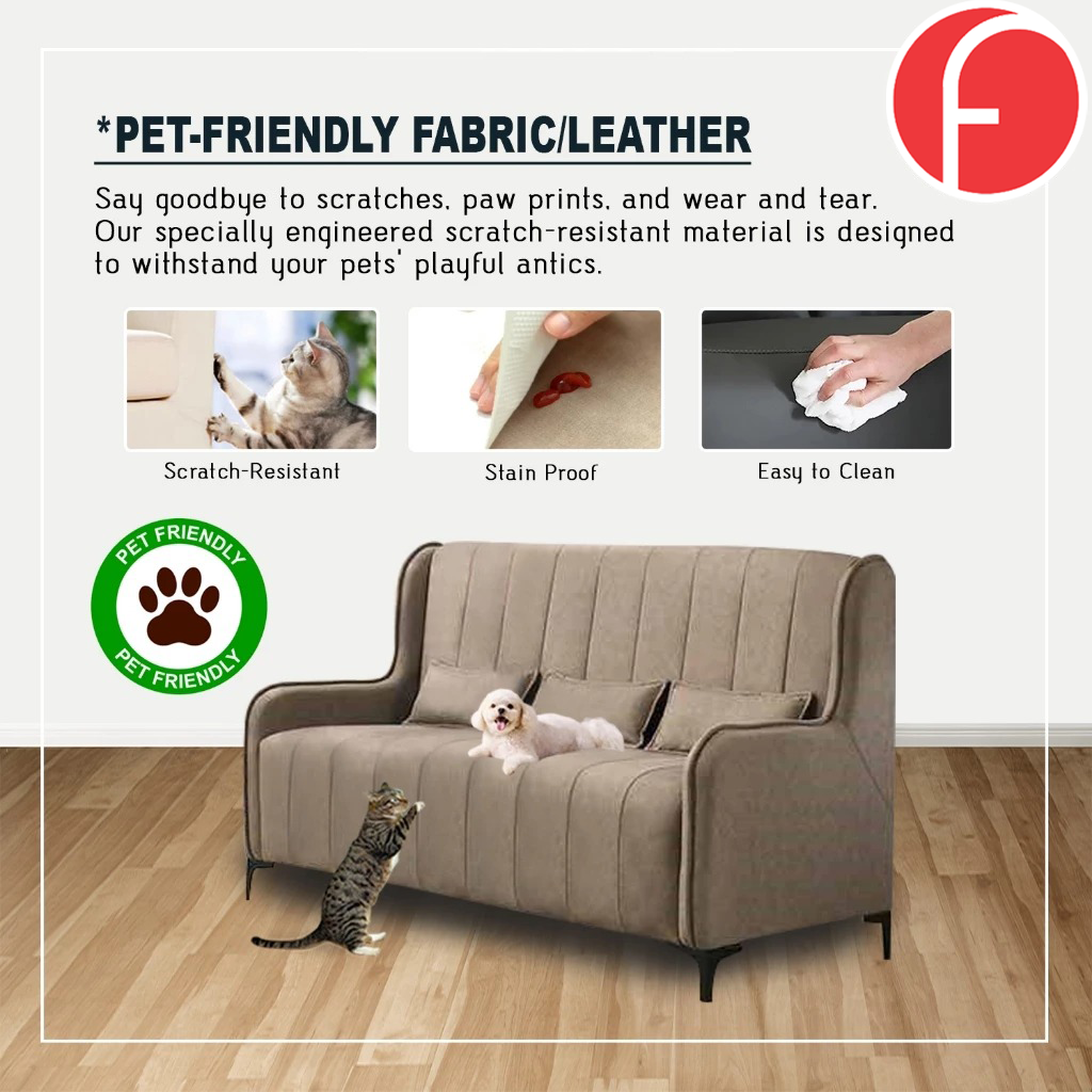 Odette High Back 2-Seater + 3-Seater Sofa Webbing with Foam - w/ PetFriendly Option