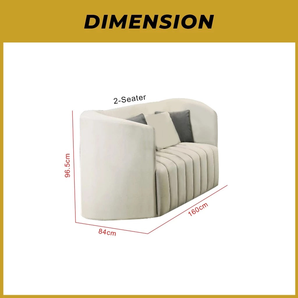 Marvin 2-Seater + 3-Seater Sofa Zigzag Spring in Scratch Resistant Fabric