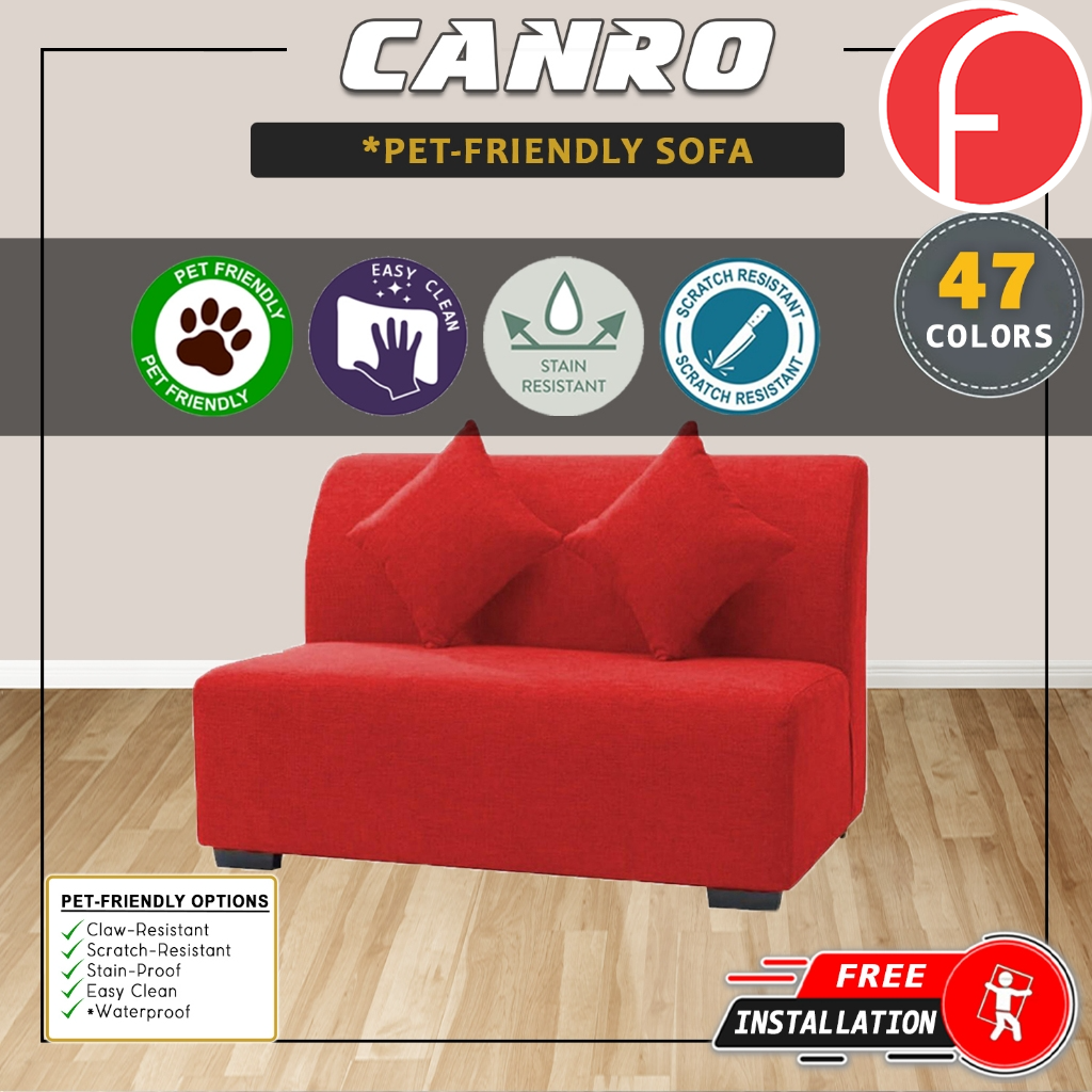 Canro Love Seat Sofa Set in 47 Colour -w/ PetFriendly Fabric/Leather