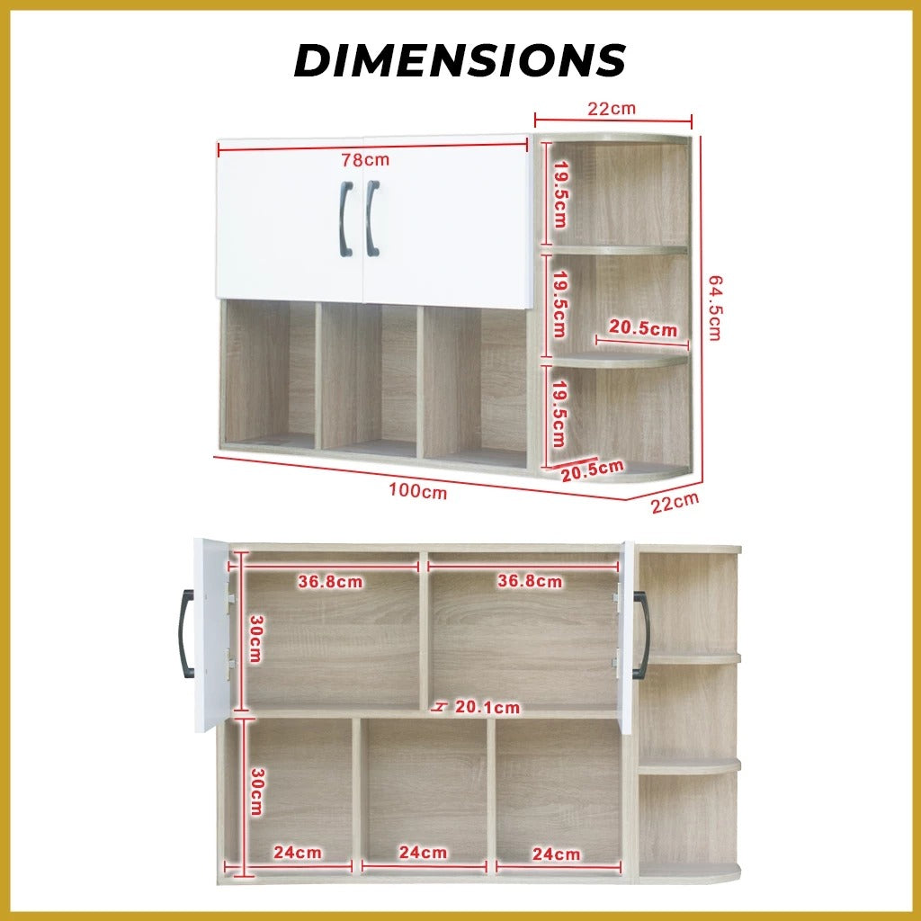 Inari Floating Display Shelf hanging Cabinet Laminated Board in 2 Colours