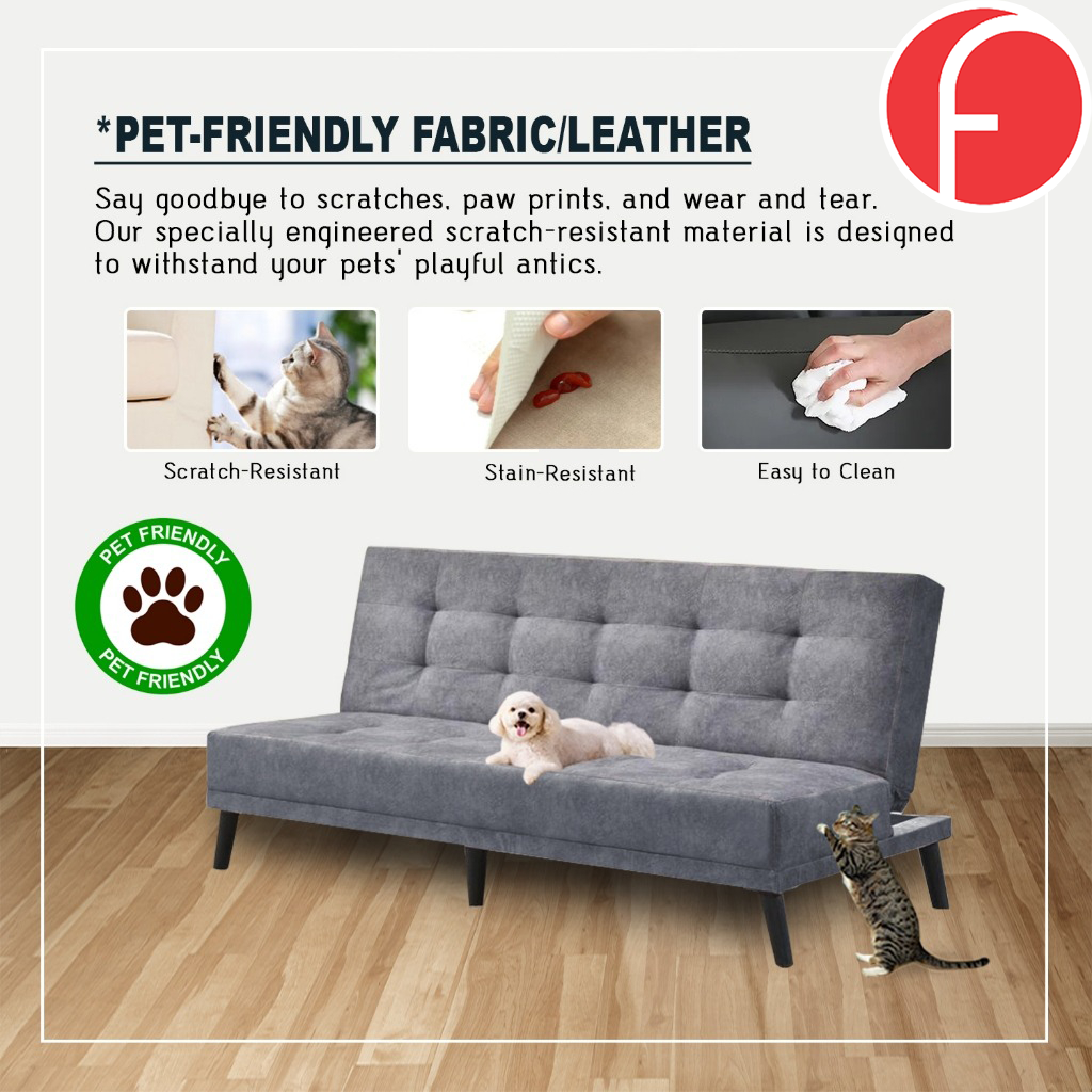 Poldo Sofa Bed High Density Foam Cushion in 50 Colour - w/ PetFriendly Fabric Option