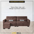 Noah 4 Seater Sofa with Stool High Density Foam w/ Pet Friendly Options