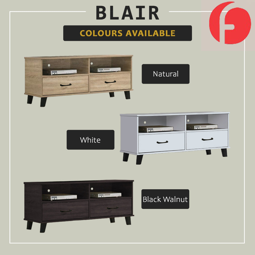 Blair TV Console Cabinet Made with CARB-P2 Certified Board with Drawers - 3 Colours Available