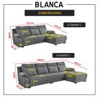Blanca 4 Seater Left and Right L-Shaped Sofa in 47 Colour -w/ PetFriendly Fabric/Leather