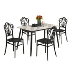 Biron 1+4 Dining Set Table with Chair Ceramic Table Top with Metal Legs