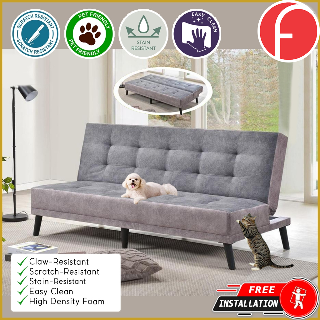 Poldo Sofa Bed High Density Foam Cushion in 50 Colour - w/ PetFriendly Fabric Option