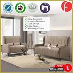 Odette High Back 2-Seater + 3-Seater Sofa Webbing with Foam - w/ PetFriendly Option