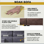 Noah 4 Seater Sofa with Stool High Density Foam w/ Pet Friendly Options