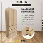 Nolin Modern 2 Door Hanging Wardrobe + 3 Layer Drawer Laminated Back Panel