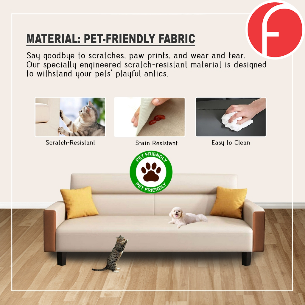 Ferdi 2-Seater/3-Seater Sofa - w/ PetFriendly Scratch-Resistant Option
