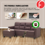 Hyposh L-Shaped Sofa Left/Right Chaise in 47 Colour -w/ PetFriendly Fabric/Leather