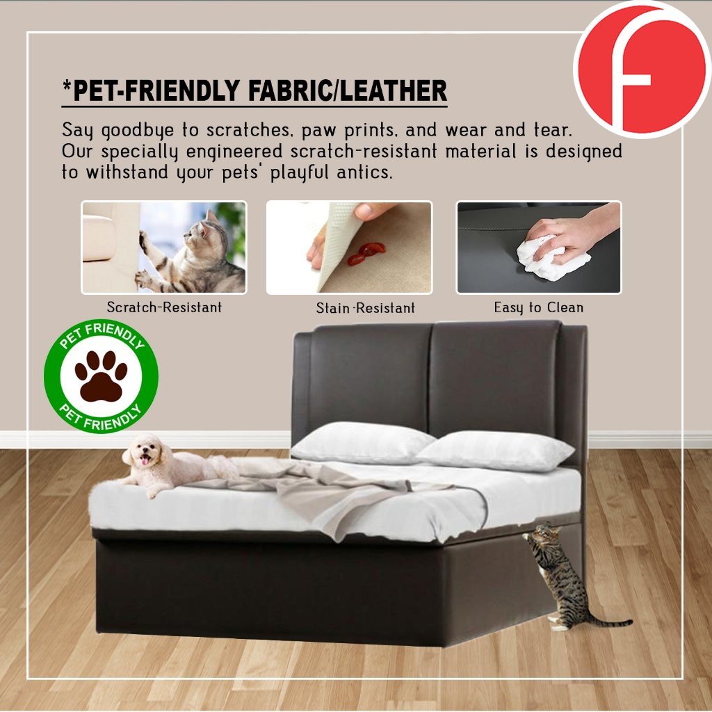 Orthocoil Mervins 14"/16"/18" SBD Storage Bed  w/ PetFriendly Scratch-resist w/ Mattress