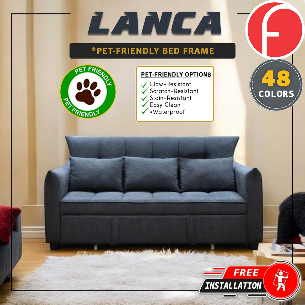 Lanca 3-Seater Sofa Bed High Density Comfortable with PetFriendly Options in 20 Colours
