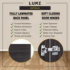 Lumi 4 Tier Premium Shoe Cabinet Soft Closing Fully Laminated Back Panel in 3 Colours