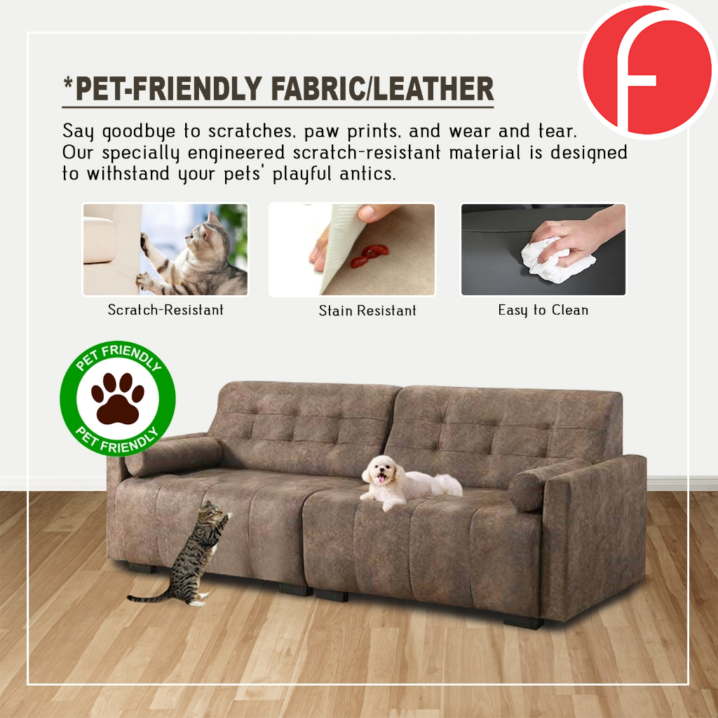 Oriana 4-Seater Sofa Durable Scratch-Resist Material w/ PetFriendly Option