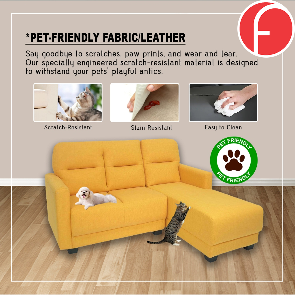 Hypo Sofa Set in 47 Colour -w/ PetFriendly Fabric/Leather