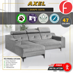 Axel 3 Seater Left and Right L-Shaped Sofa in 47 Colour - w/ PetFriendly Fabric/Leather