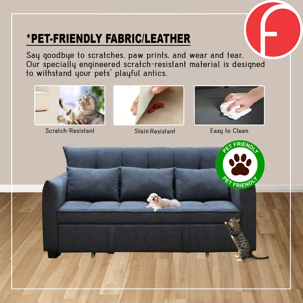 Lanca 3-Seater Sofa Bed High Density Comfortable with PetFriendly Options in 20 Colours
