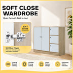 Maisie 2-Door CARB-P2 Certified Board Wardrobe Multi-Purpose Cabinets in 6 Colours. Free Installation.