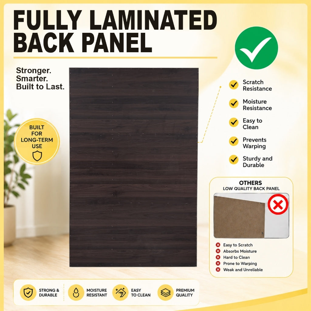 Tiana Series 4FT/5FT/6FT 2-Door Sliding Door Wardrobe CARB-P2 Certified Board in 2 Color