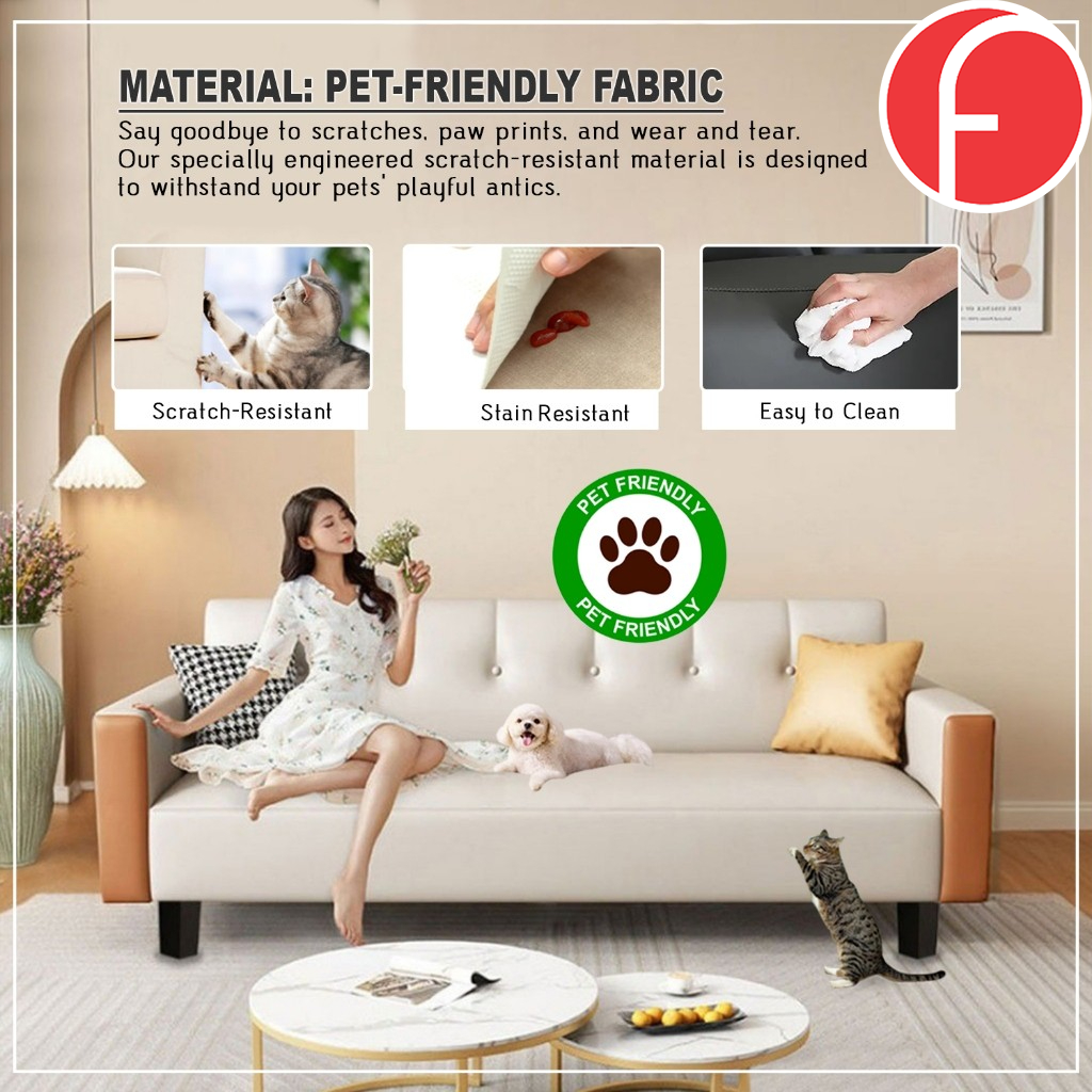 Iggie 2-Seater/3-Seater Back Support Sofa - w/ PetFriendly Scratch-Resistant Option