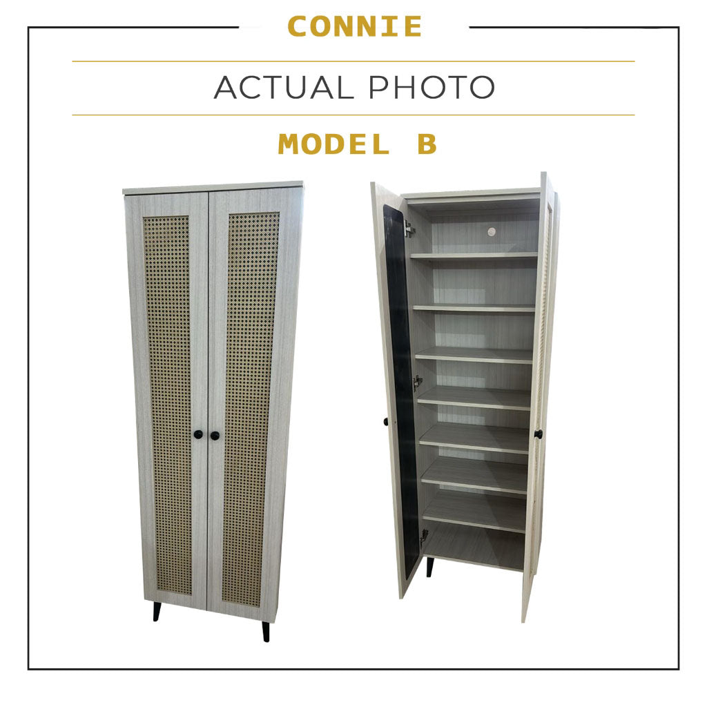 Connie Series Shoe Cabinet CARB-P2 Certified Board Laminated Rattan Pattern