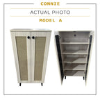 Connie Series Shoe Cabinet CARB-P2 Certified Board Laminated Rattan Pattern
