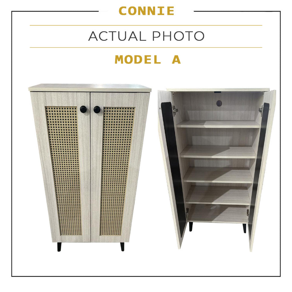 Connie Series Shoe Cabinet CARB-P2 Certified Board Laminated Rattan Pattern