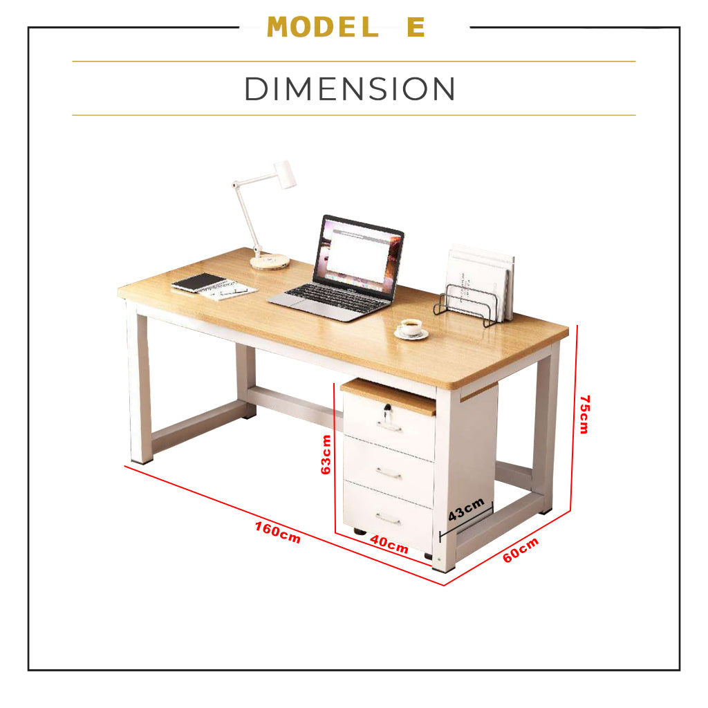 Tonee Writing Table/ Study Desk with Drawers w/ Lock and Shelf CARB-P2 Certified Board
