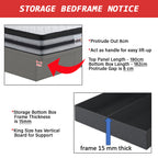 DR CHIRO Ruffy 14" SBD Storage Bed Frame Fabric/Faux Leather in 3 Colours - With Mattress Option