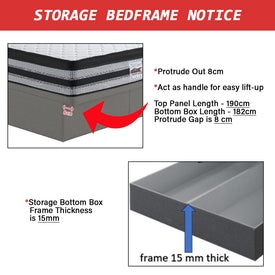 Sifra Storage Bed Frame Linen Fabric/Faux Leather in 4 Model Designs