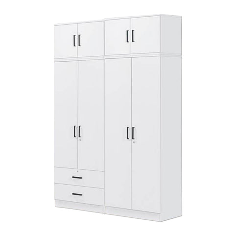 Image of BERLIN Tall Series 4 Doors Soft Closing Wardrobe with Drawers & Top Cabinet in 6 Colours