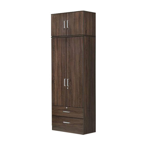 Image of BERLIN Tall Series 2 Doors Soft Closing Wardrobe with Drawers & Top Cabinet in 6 Colours