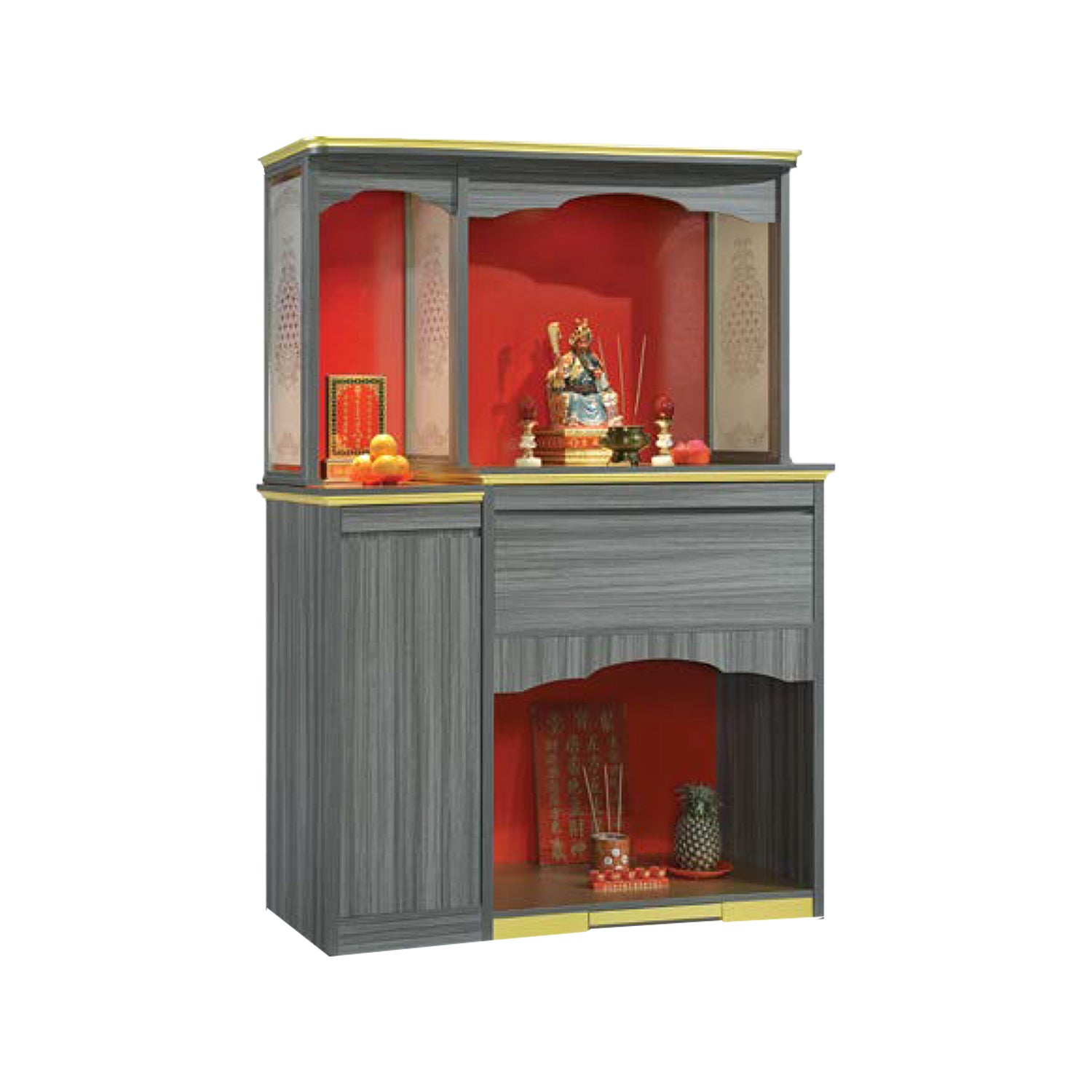 Akira Oriental Altar Table with Top Altar Cabinet Fire Resistant Altar Cabinet