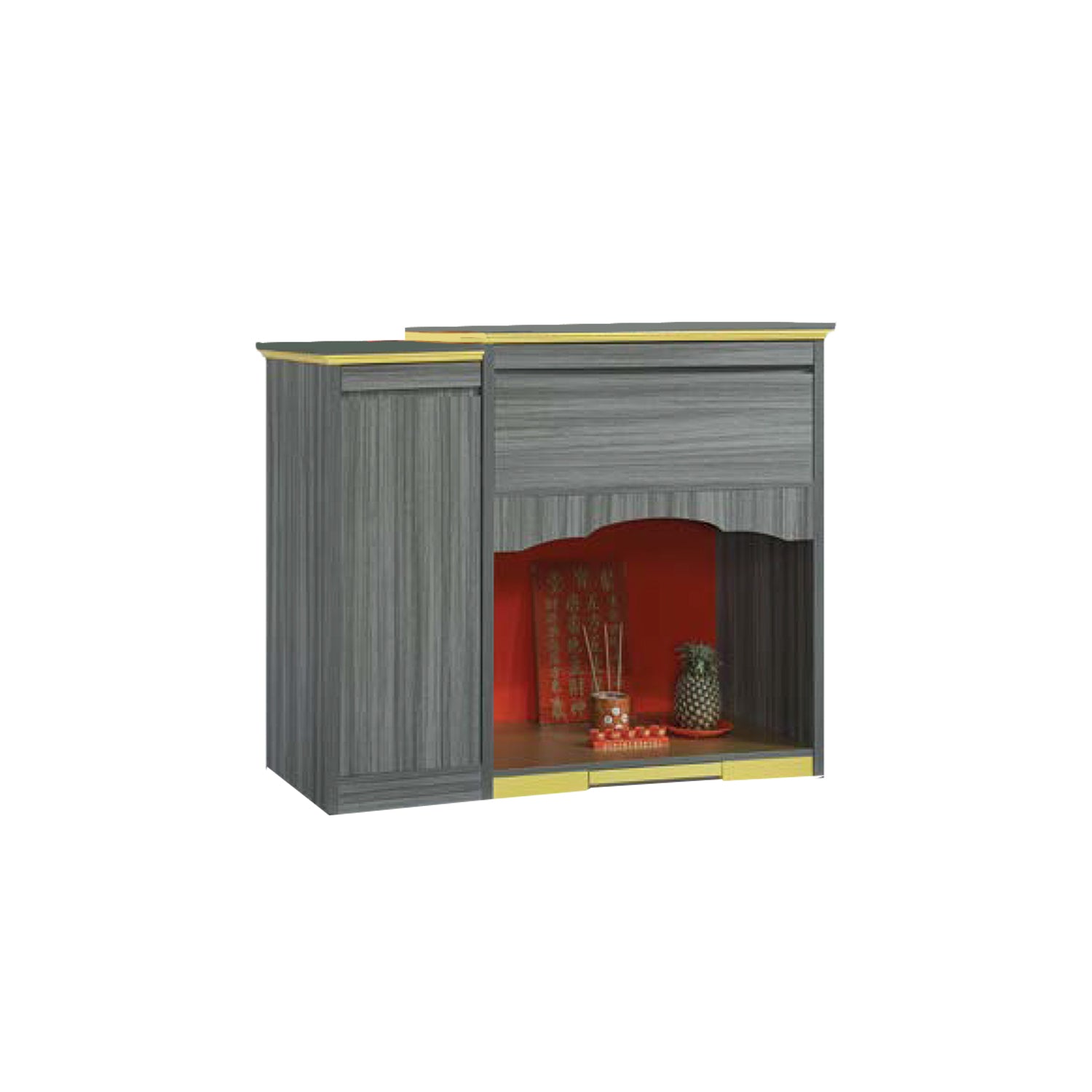 Akira Oriental Altar Table with Top Altar Cabinet Fire Resistant Altar Cabinet